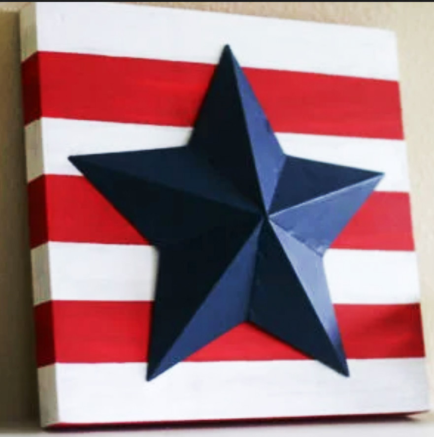 3D rustic canvas wall decor 4th of July