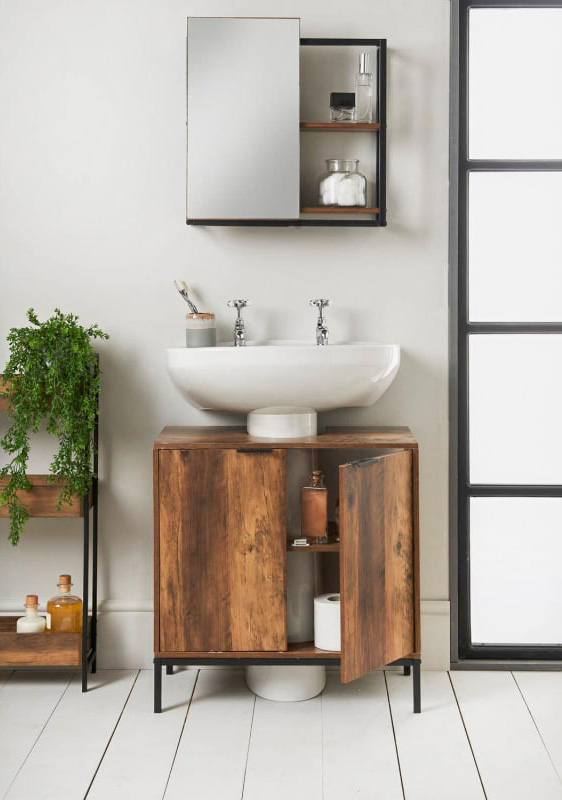 vintage drawer under the bathroom sink 