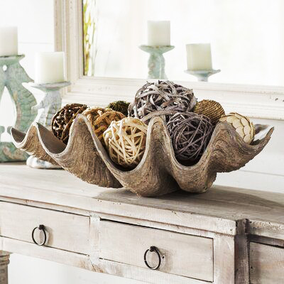 clam shell decorative bowl centerpiece coastal