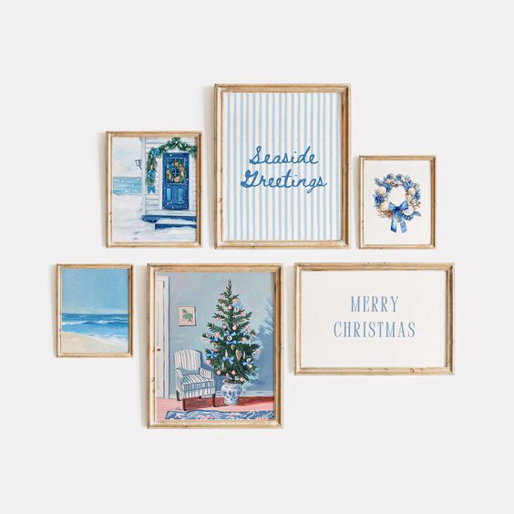 coastal christmas wall art