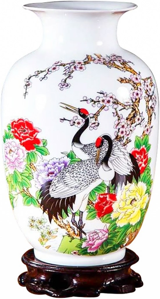 cranes vase motif picture on amazon