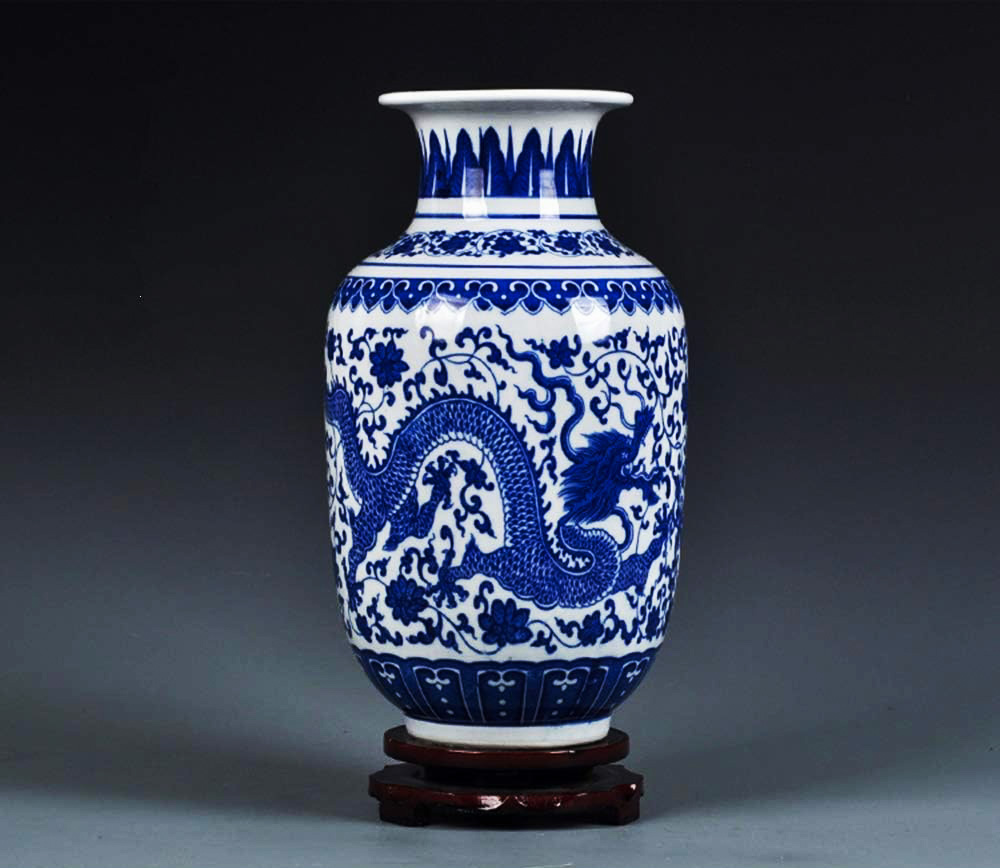 beautiful chinese vase dragon motif picture
