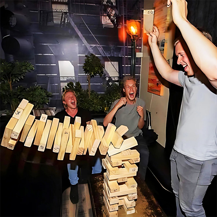 play giant jenga with friends