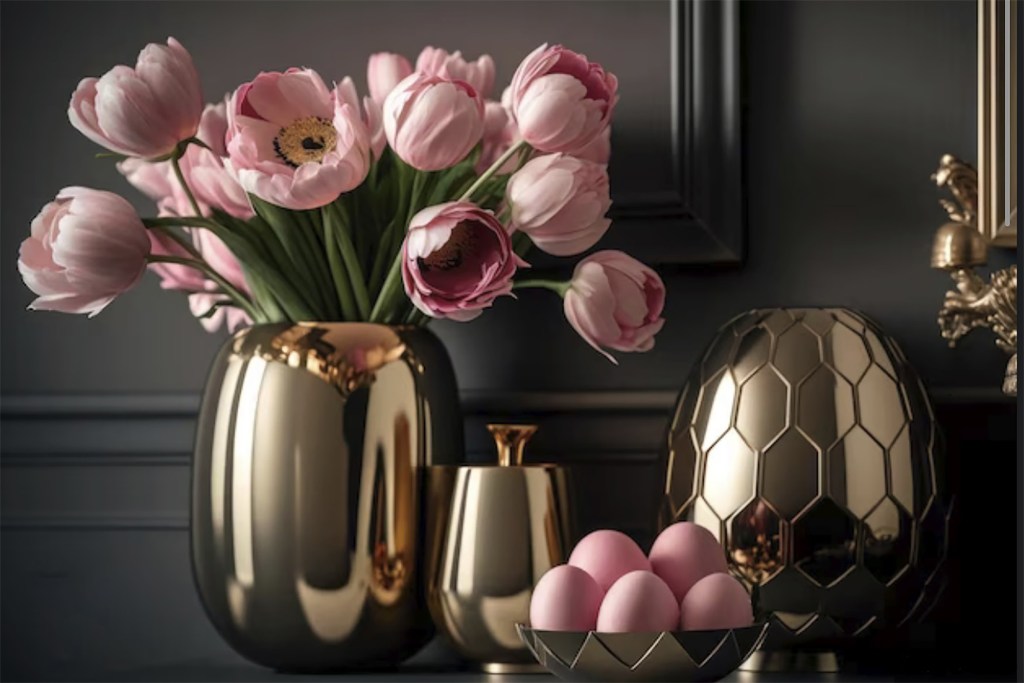 glam elegant gold vase for easter