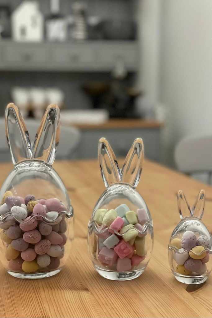 Glass Bunny Jar for Easter