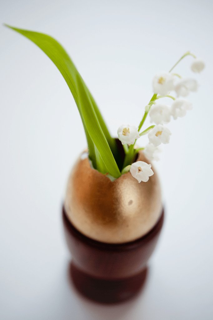 DIY Golden Egg with Greenery