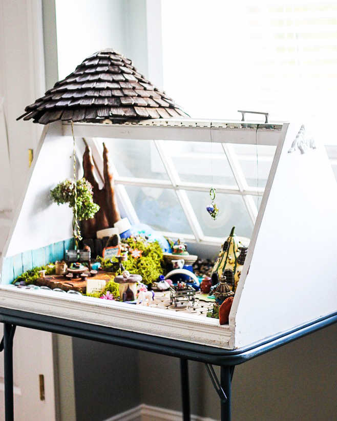 Greenhouse Indoor Fairy Garden for St. Patrick's Day