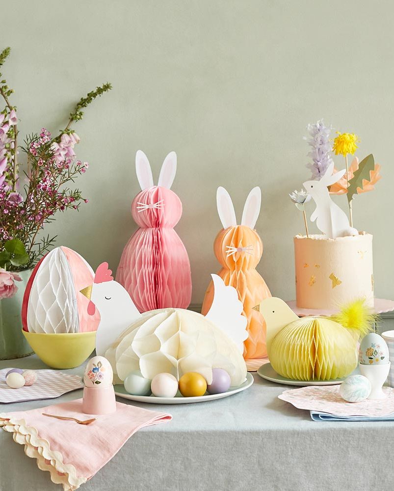 Easter Bunny Egg Honeycomb Decorations