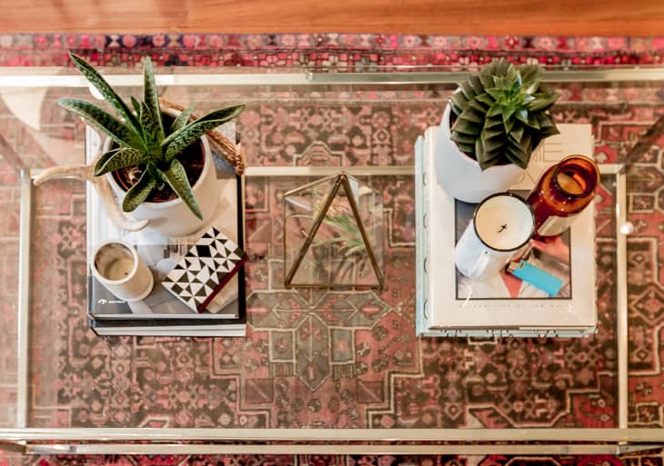 symmetrical coffee table decoration
