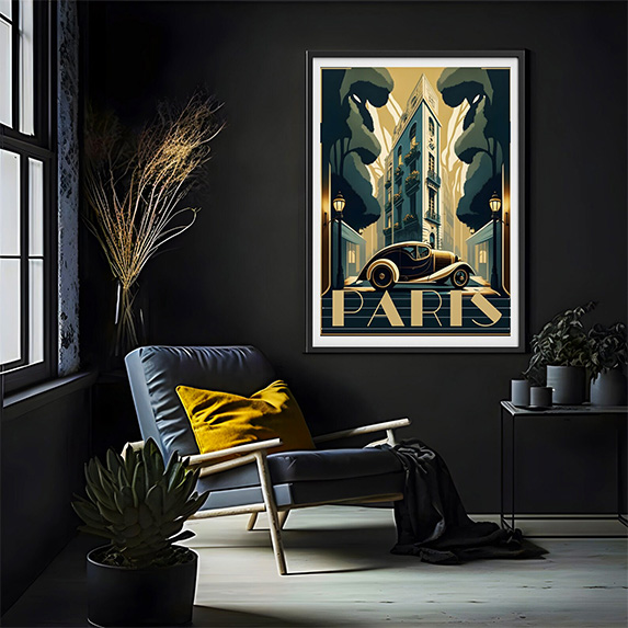 Paris Art Deco Print Decoration