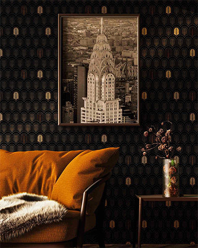Black Wallpaper art Deco