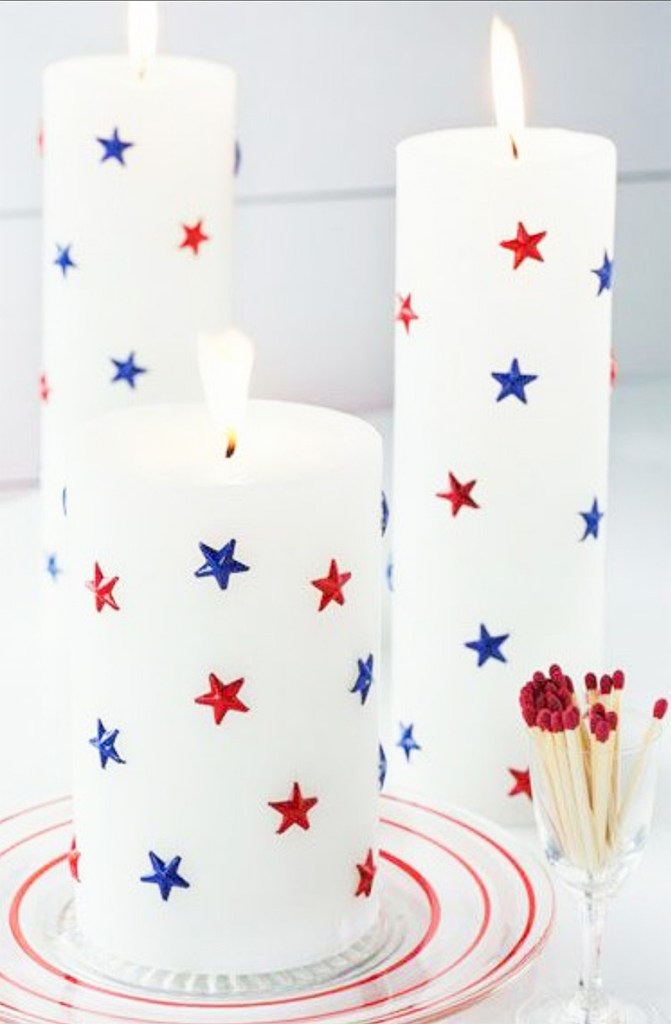 US pride candles July 4 decor