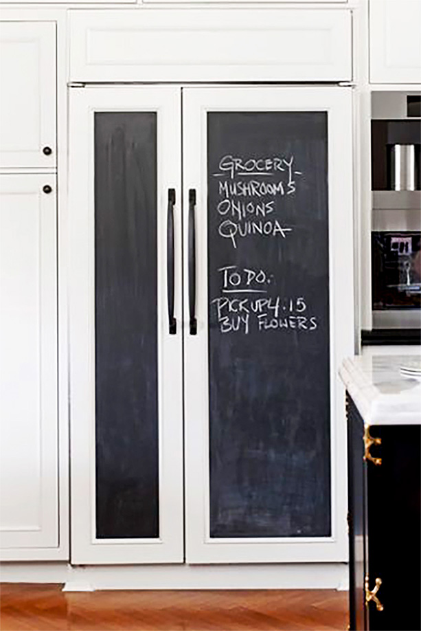 Built in Chalkboard on Cabinet