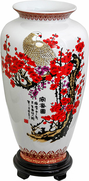 cherry blossoms motif chinese vase decoration