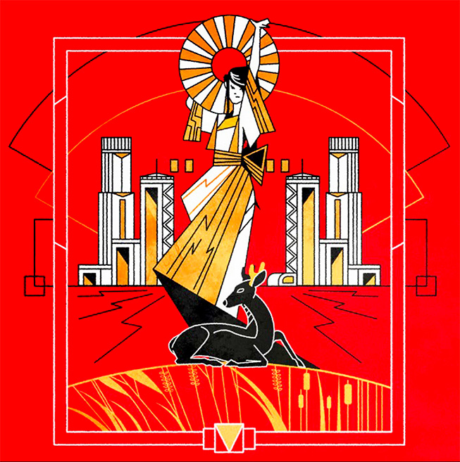 Japanese Culture Geisha Art Deco Prints