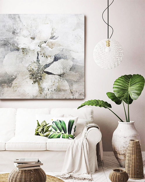 rustic themed large print on the wall