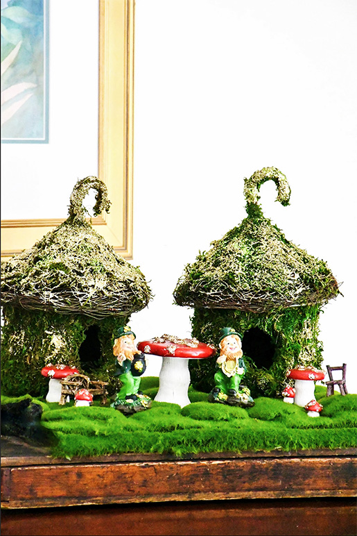 Moss Bird House for Leprechaun Village