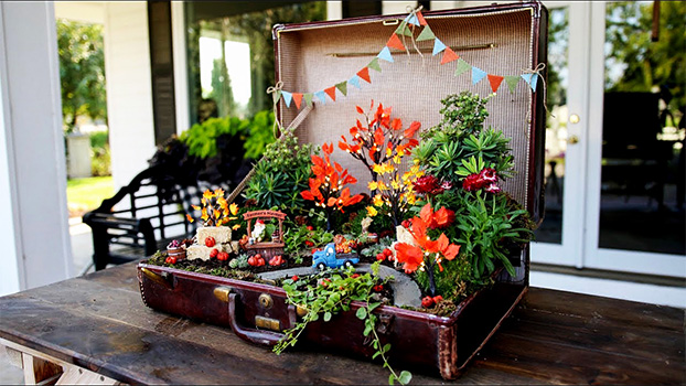 vintage suitcase festive for st patrick's day