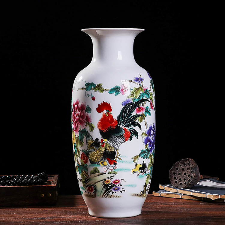 rooster animal motif Chinese vases on amazon for decoration