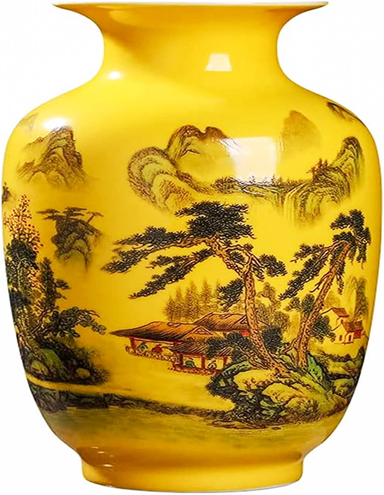 chinese landscape motif vase for living room decor