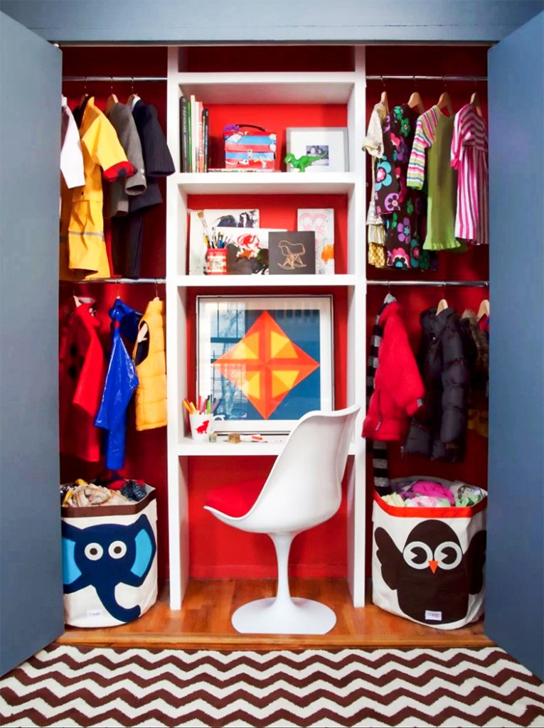 double duty closet and workspace home office design