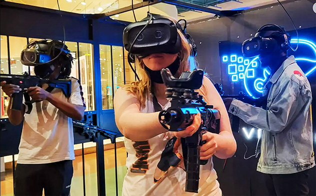 VR battle experience at VR station