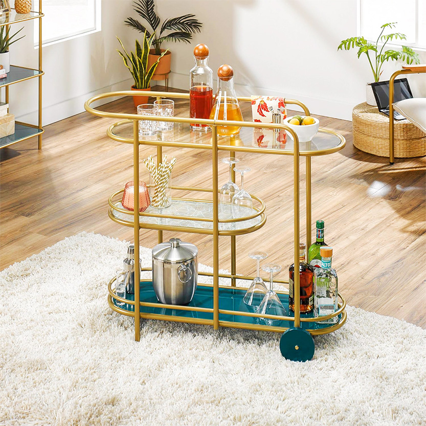 30 cool bar carts under $200 on amazon and etsy to level up your apartment