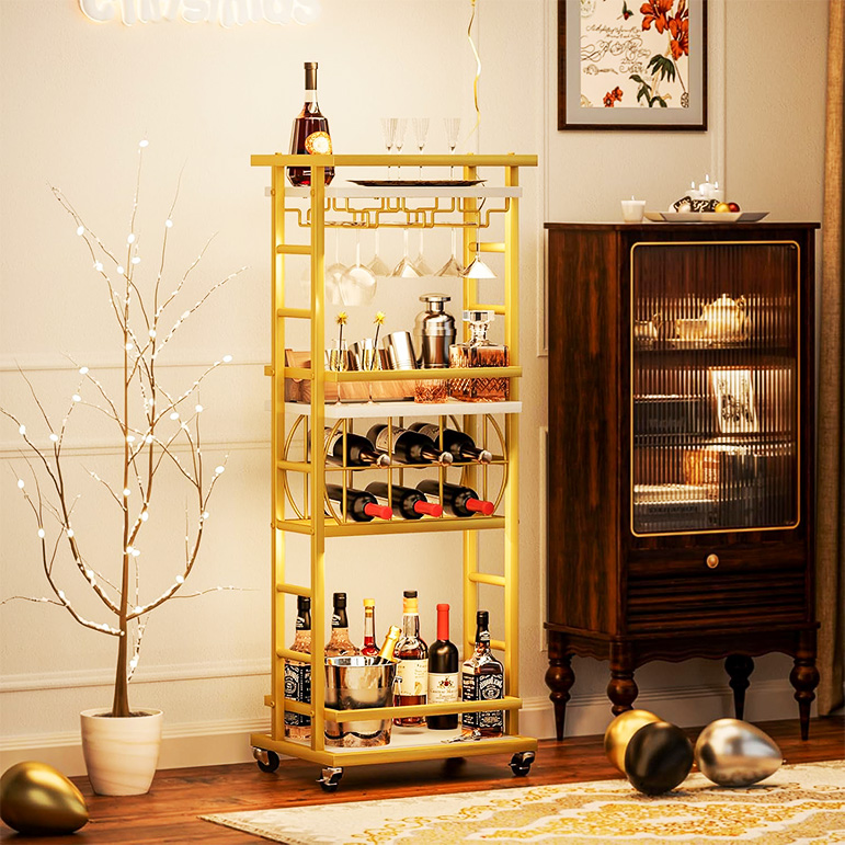 4-tiered bar cart ultra large with cool sleek design